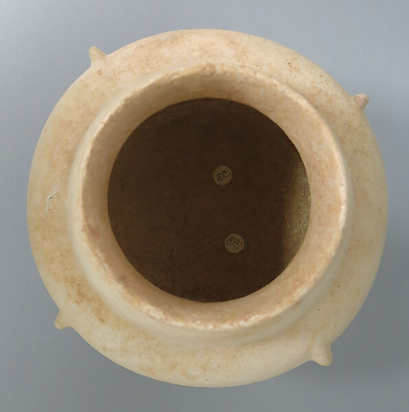 Marble vase with high foot and lug handles, Marble, Cycladic