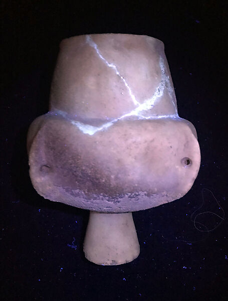 Marble vase with high foot and lug handles, Marble, Cycladic
