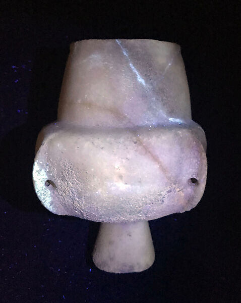 Marble vase with high foot and lug handles, Marble, Cycladic