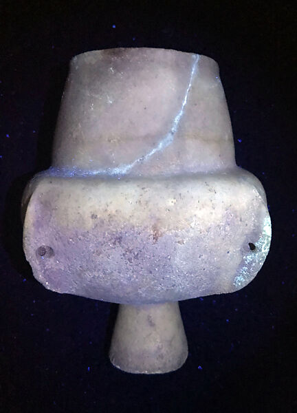 Marble vase with high foot and lug handles, Marble, Cycladic