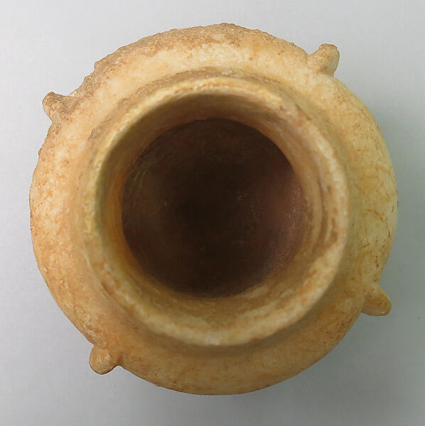 Marble vase with high foot and lug handles, Marble, Cycladic