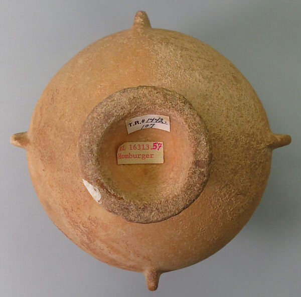 Marble vase with high foot and lug handles, Marble, Cycladic