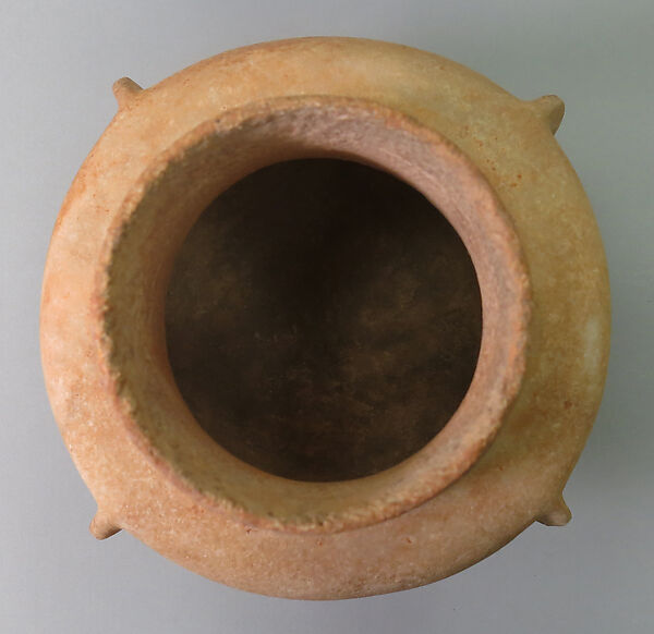 Marble vase with high foot and lug handles, Marble, Cycladic