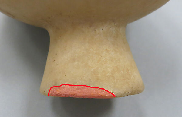 Marble vase with high foot and lug handles, Marble, Cycladic