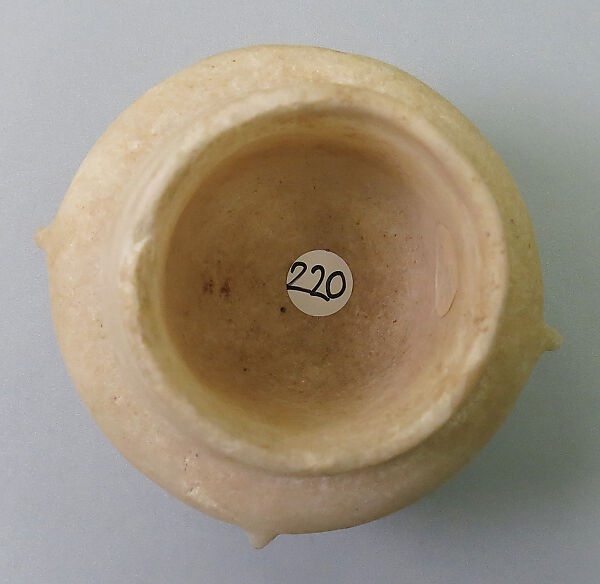 Marble vase with high foot and lug handles, Marble, Cycladic