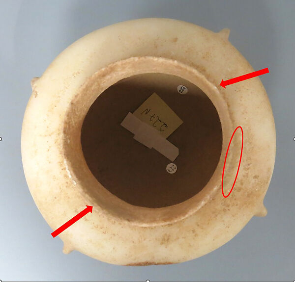 Marble vase with high foot and lug handles, Marble, Cycladic