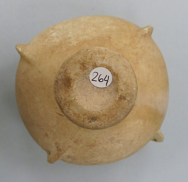 Marble vase with high foot and lug handles, Marble, Cycladic