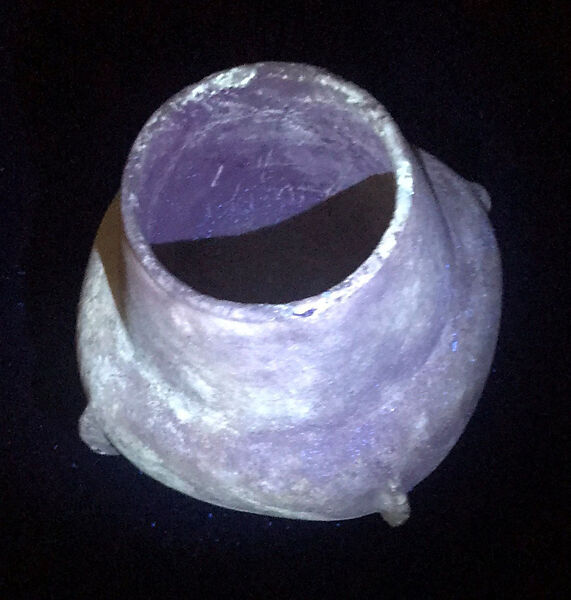 Marble vase with high foot and lug handles, Marble, Cycladic