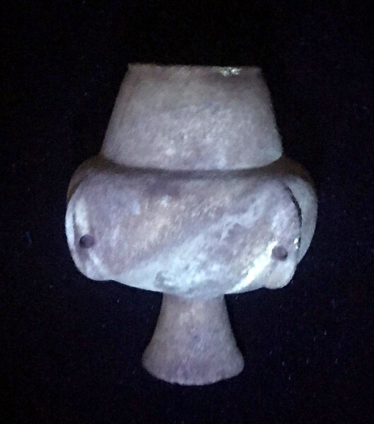 Marble vase with high foot and lug handles, Marble, Cycladic