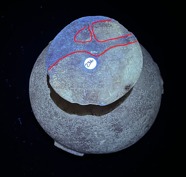 Marble vase with high foot and lug handles, Marble, Cycladic