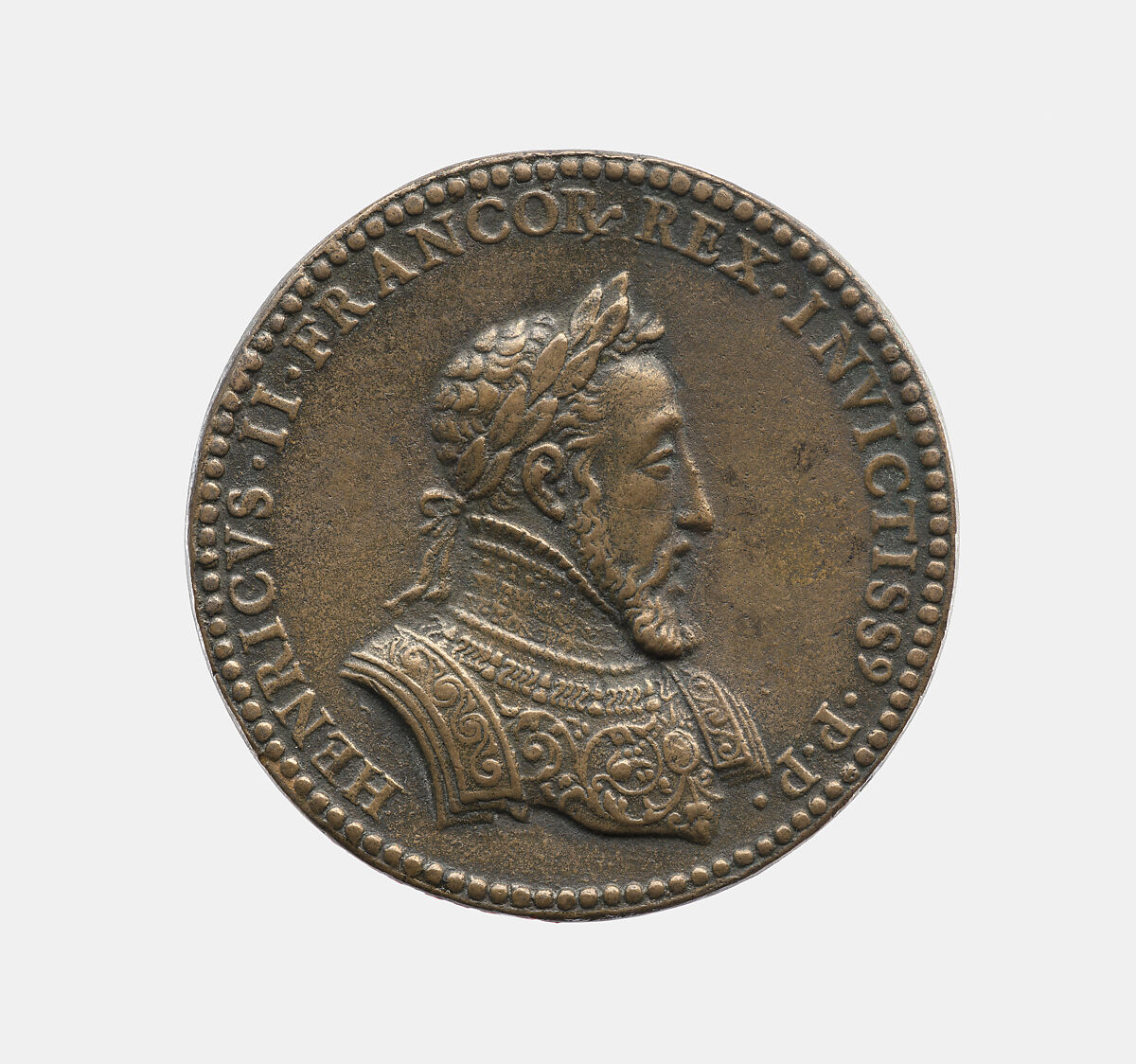 Henry II 1519-59, King of France 1547-59, Etienne Delaune (French, Orléans 1518/19–1583 Strasbourg), Bronze, French 
