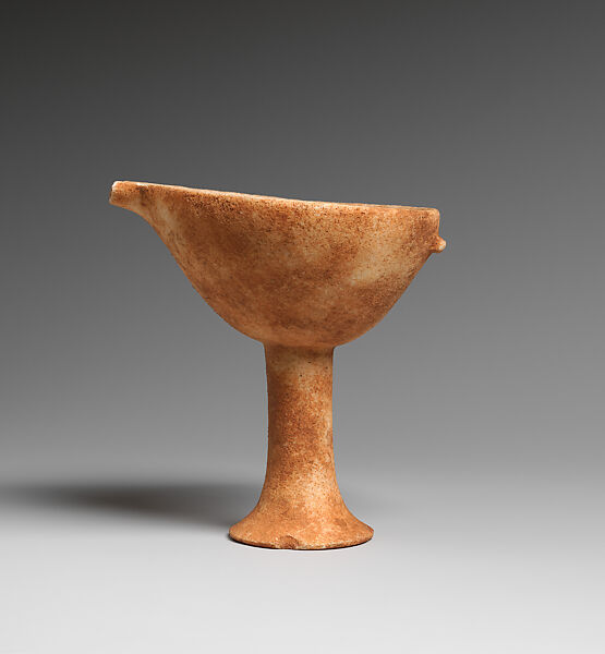 Marble footed cup with spout, Marble, Cycladic