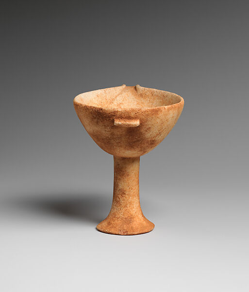 Marble footed cup with spout, Marble, Cycladic