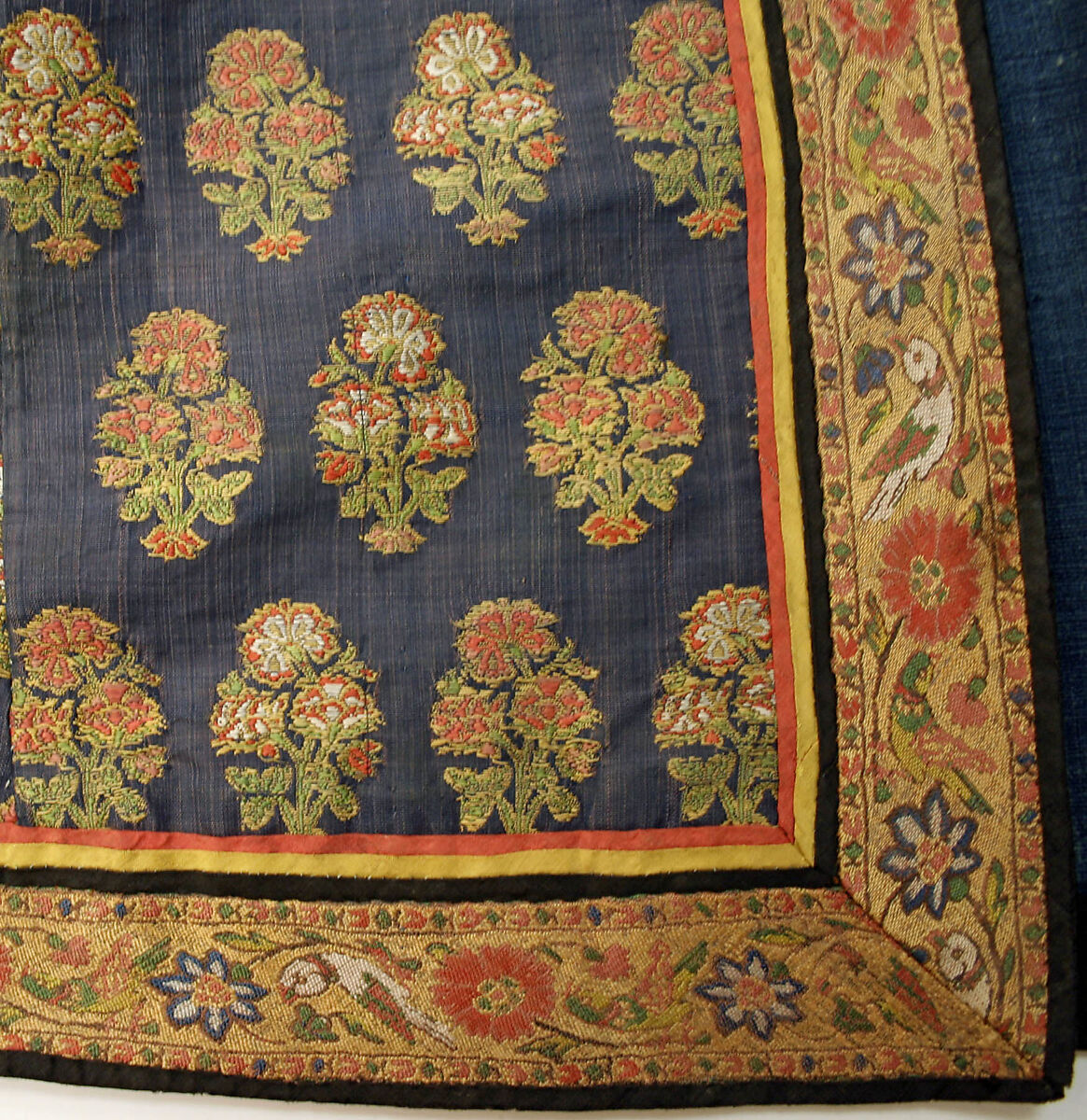 Coat, Silk, cotton, metal wrapped thread; brocaded