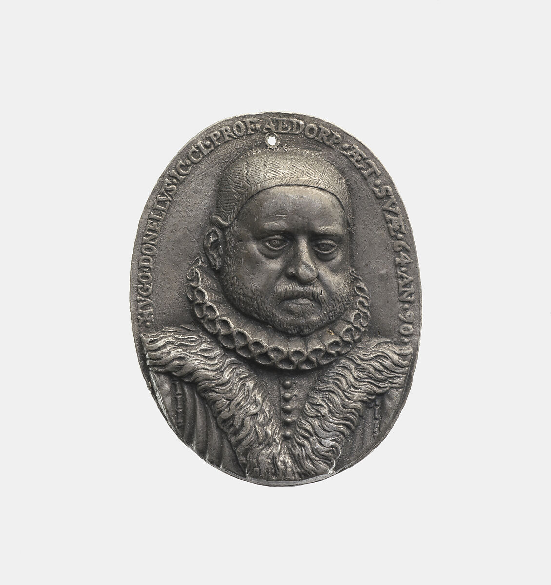 Hugo Donellus (Doneau) 1527-91, famed law scholar, School of Georg Holdermann (ca. 1585–1629), Lead, German, Nuremberg 