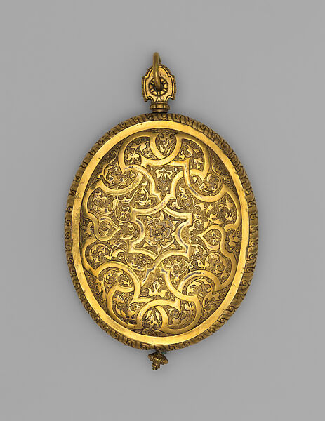 Portrait of a Patrician (possibly the Nuremberg patrician Hans II Praun, 1556–1608), Circle of Georg Holdermann (ca. 1585–1629), Pigmented wax on black manganese glass, colorless glass (later?); gilded copper, German, Nuremberg