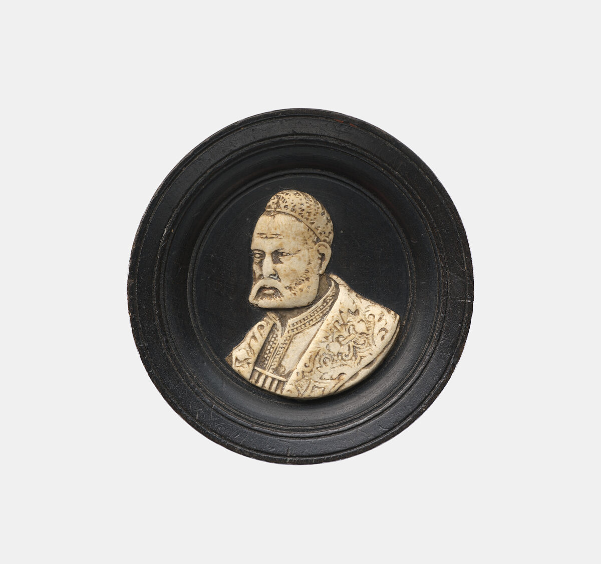 Portrait of a Patrician (probably Wolfgang Vitil, Augsburg 1495-1540), Unknown South German artist, Ground marble on ebony, Southern German 