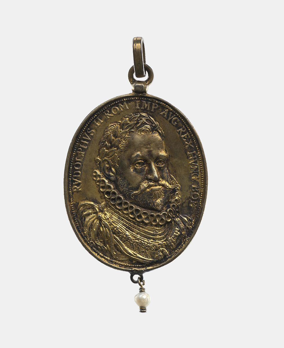 Rudolf II of Hapsburg 1552-1612, Emperor 1576-1612, Paulus Willemsz. van Vianen (Netherlandish, Utrecht ca. 1570–ca. 1613/14 Prague), Silver, old fire-gilding, pearl, Czech, Prague 