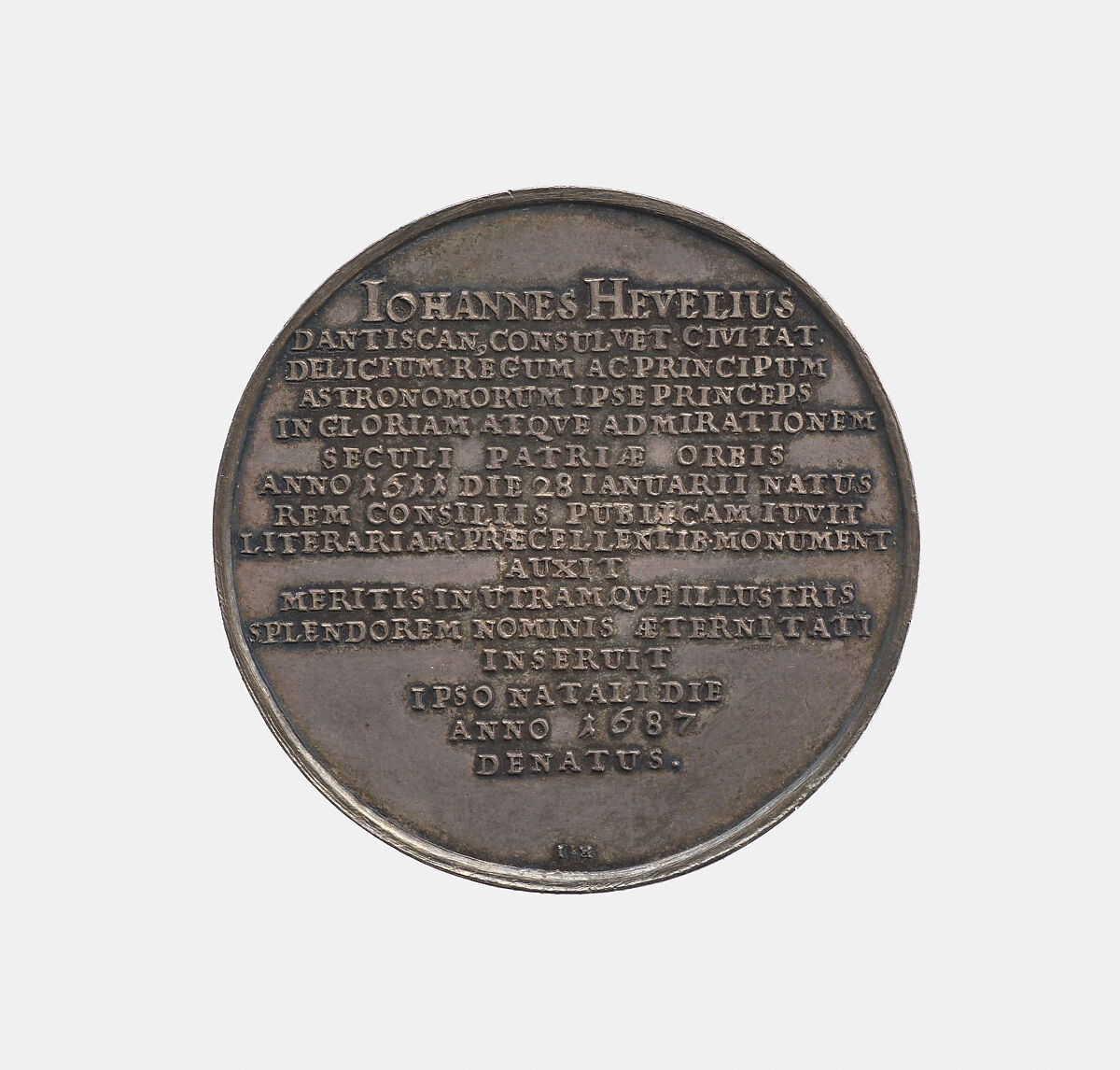 John Hevelius, Astronomer in Danzig 1611-87, Johann Hoehn (German, Danzig, ca. 1637–1693), Silver, German, Danzig