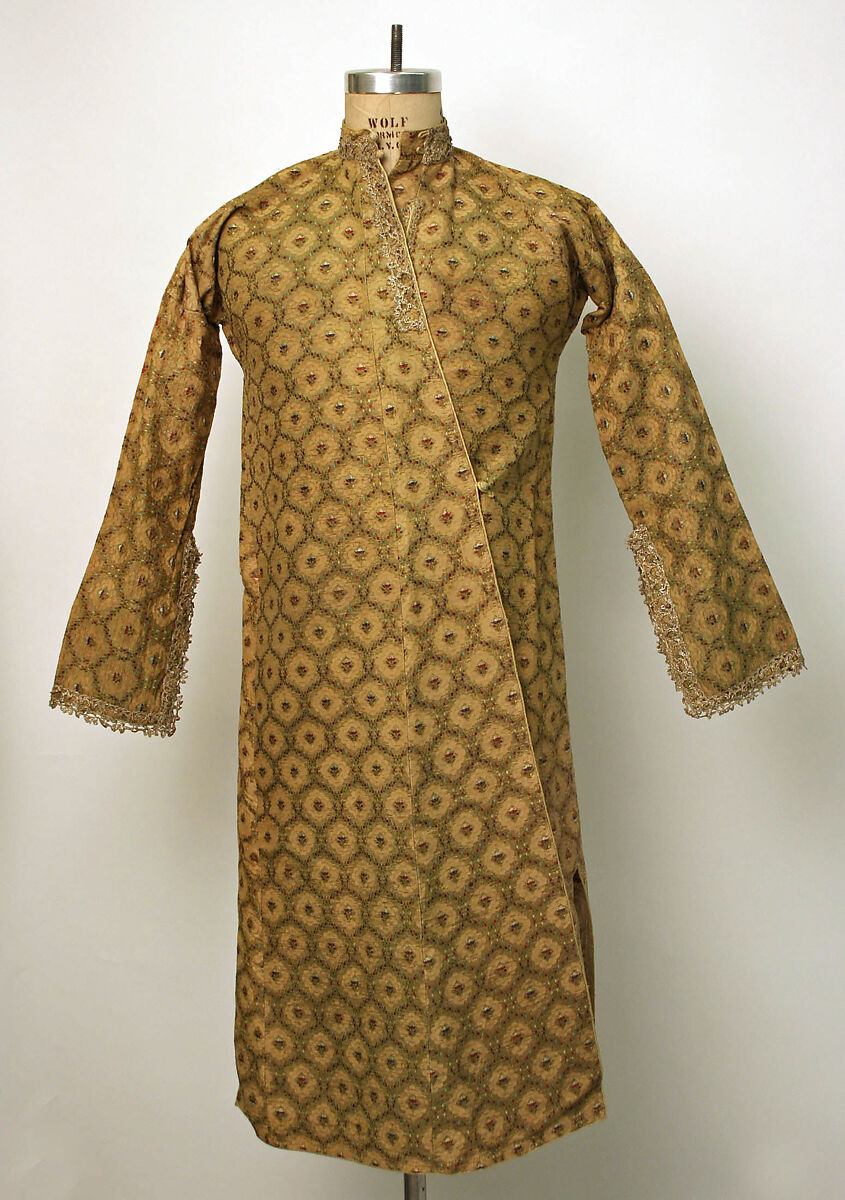 Coat, Silk, metal wrapped thread; woven 