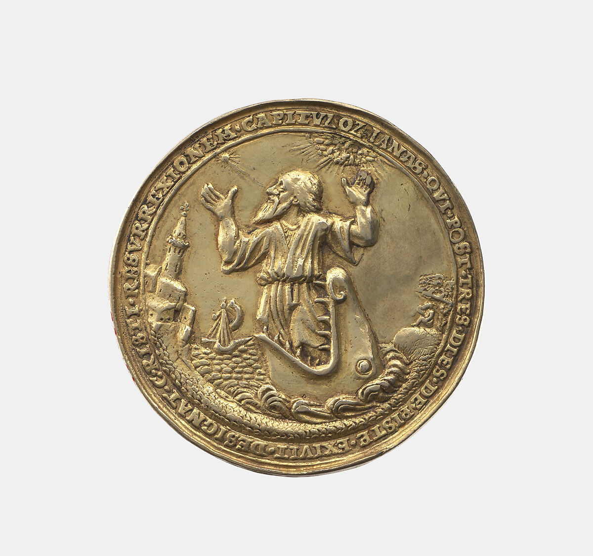 Resurrection | Prophet Jonas, Concz Welcz (Czech, Jáchymov, c. 1527–1553), Silver, old fire-gilding, Czech, Jáchymov 