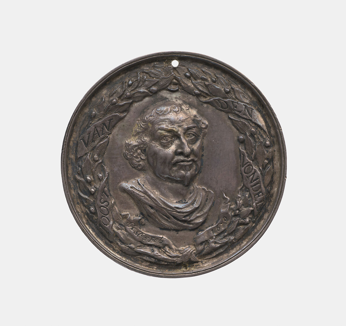 Joost van den Vondel 1587-1679, Dutch poet, Jan Filius Lutma (Dutch, Amsterdam, ca. 1605–1685), Silver, Dutch, Amsterdam 