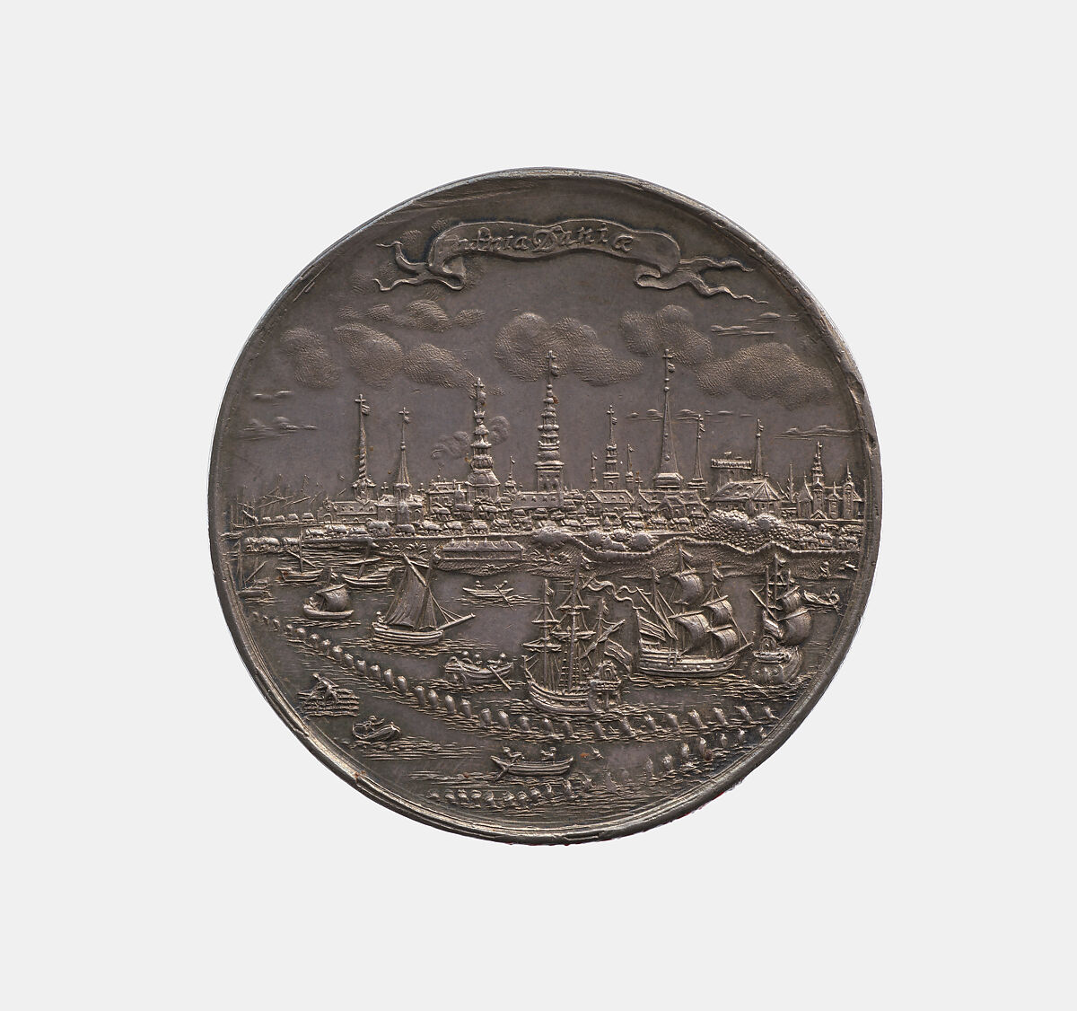 The Relief of Copenhagen by a Dutch Fleet after the Naval Victory of Cronenborg, J. Herclas (Danish, Copenhagen act. mid-seventeenth century), Silver, Danish, Copenhagen 