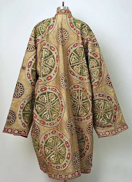 Robe, Velvet, metal wrapped thread; embroidered