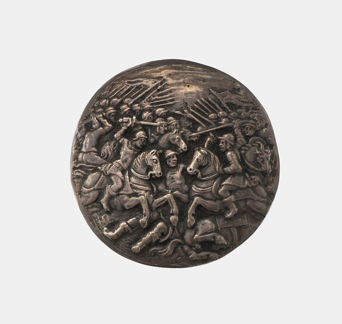 Roman Combat (Battle at Cannae?), Unknown North Italian artist, 1520/30, in the manner of  Anghiari Master, Silver, Northern Italian 