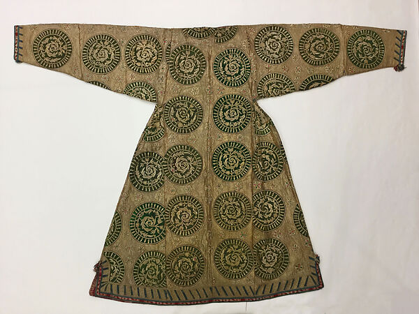 Kaftan, Silk, metal wrapped thread; brocaded