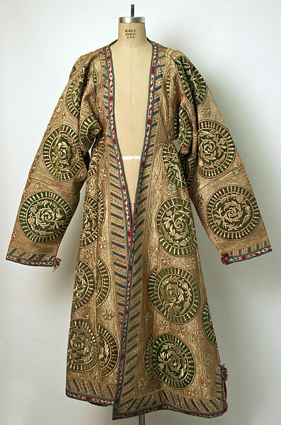 Kaftan, Silk, metal wrapped thread; brocaded 