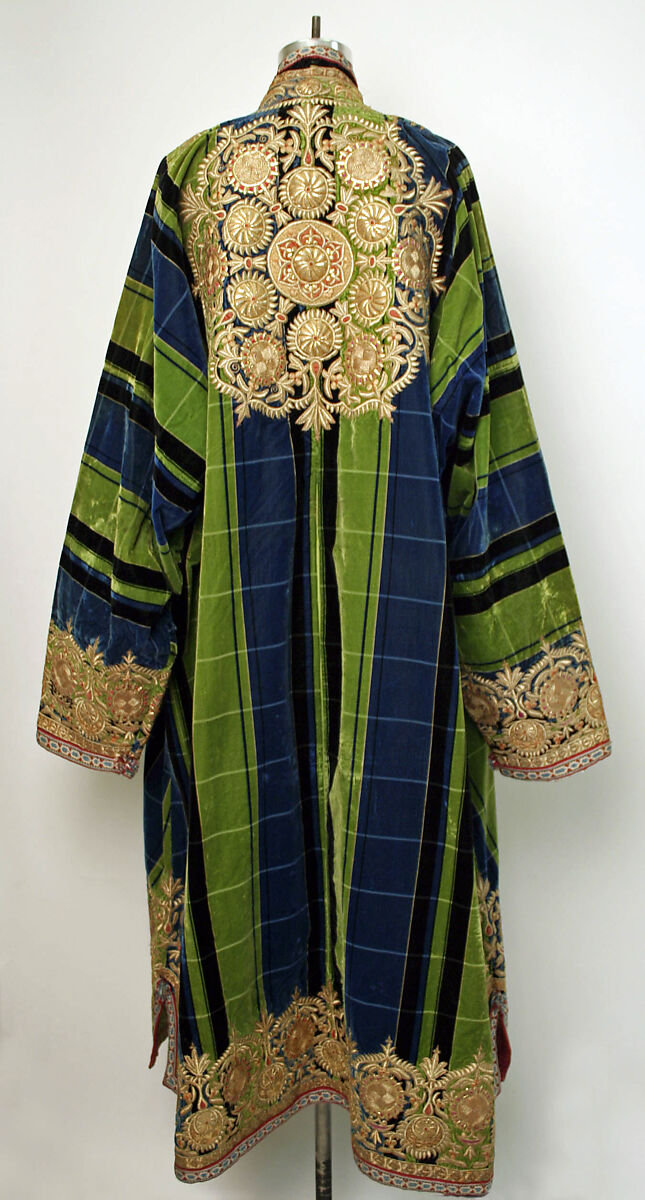 Kaftan, Silk, metal wrapped thread; embroidered