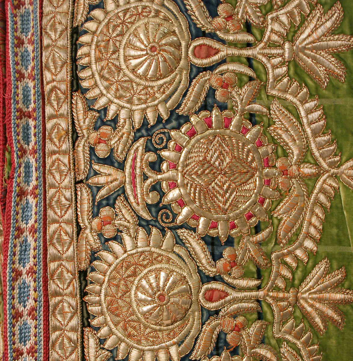 Kaftan, Silk, metal wrapped thread; embroidered