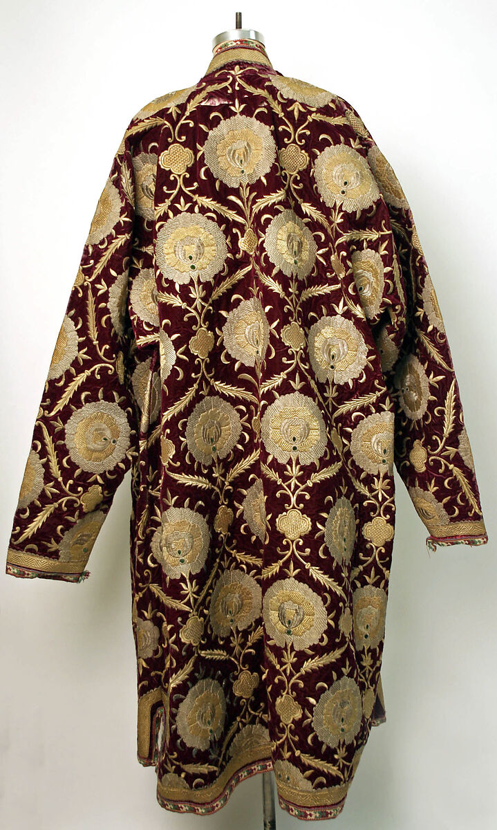 Kaftan, Silk, metal wrapped thread; embroidered