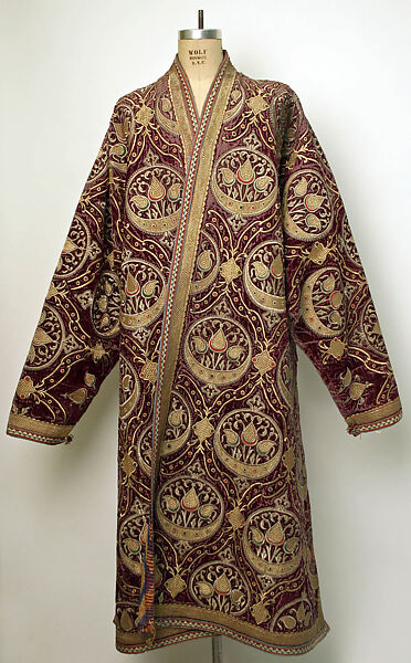 Kaftan, Silk, metal wrapped thread; embroidered, ikat weave lining 