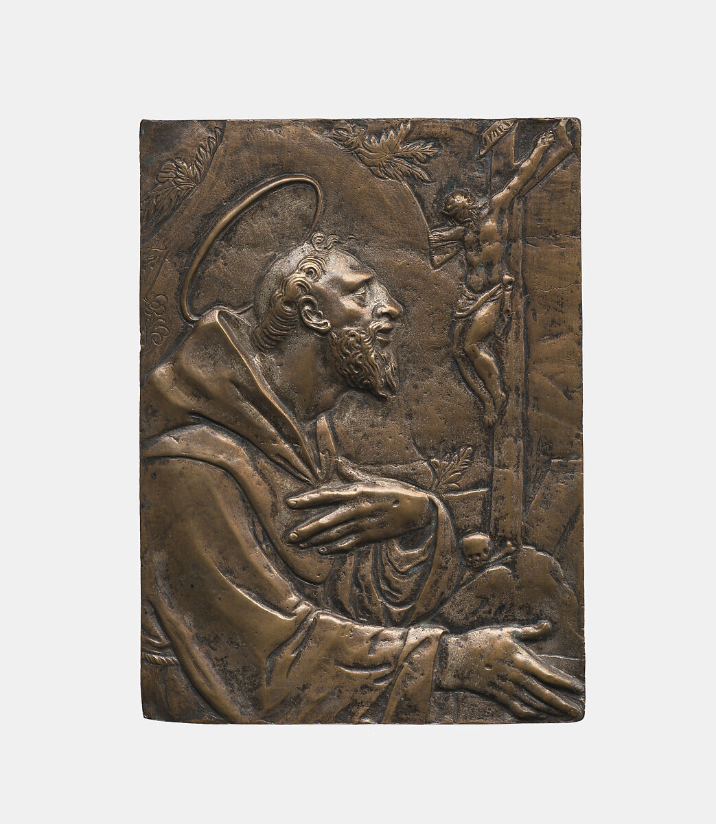St. Francis, Unknown Spanish artist, Bronze, traces of old silver, Spanish 