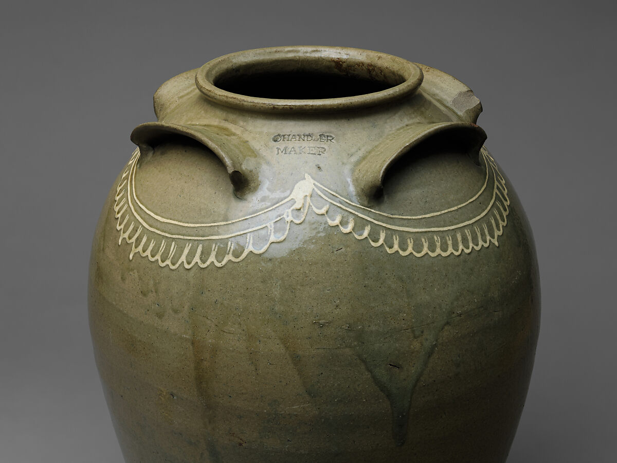 Unrecorded  Edgefield District potter (American), Alkaline-glazed stoneware with kaolin slip