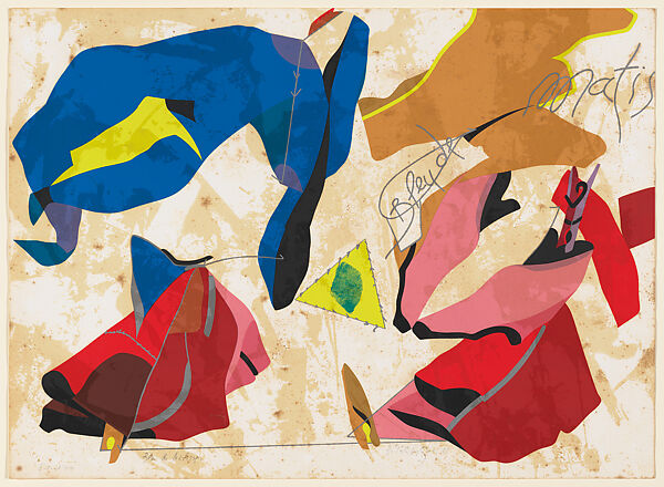 Bleu Matisse, Hervé Télémaque (Haitian, Port-au-Prince 1937–2022 Paris), Screenprint with coffee grounds 