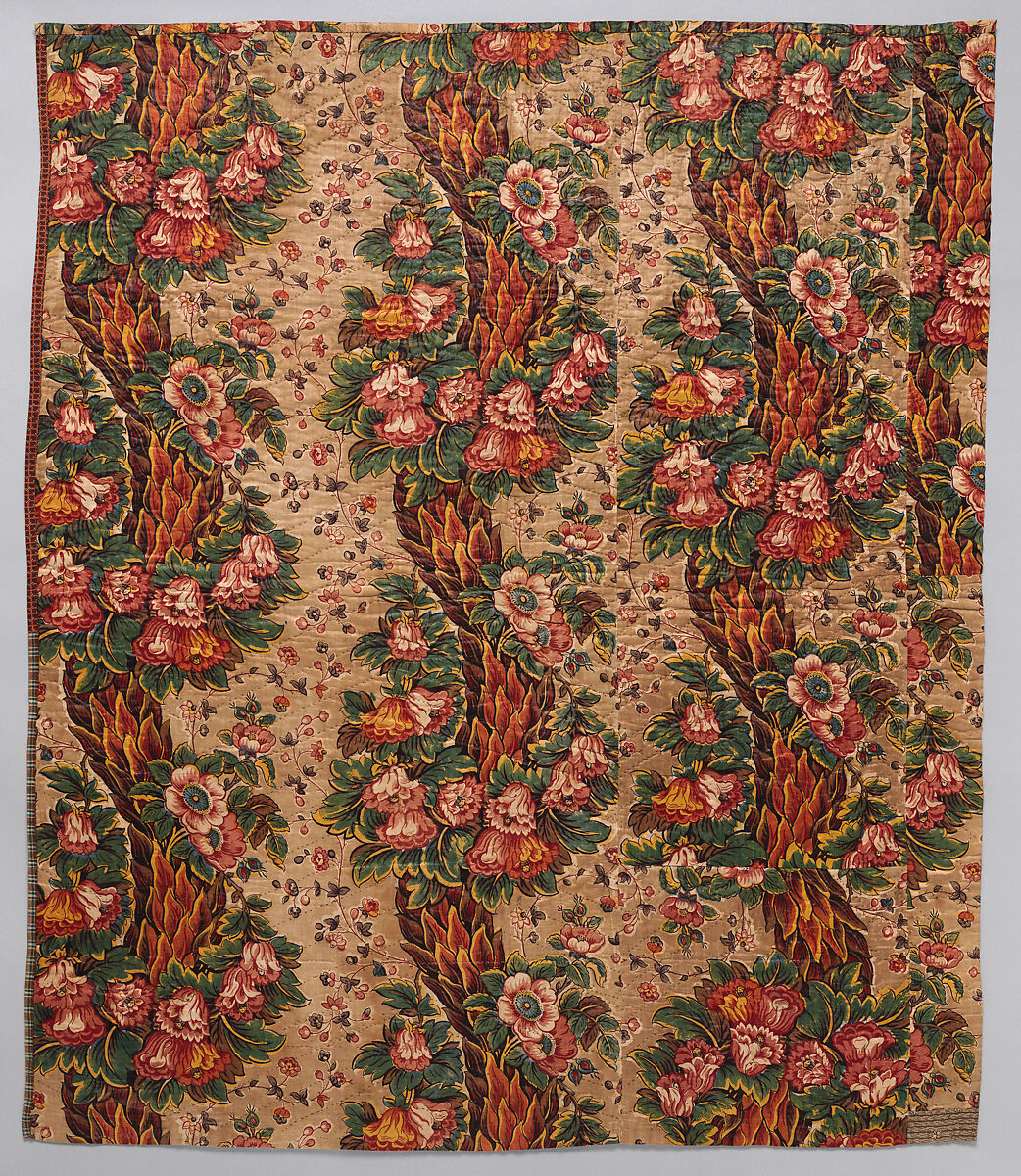 Crib quilt, appliqued, Cotton, American