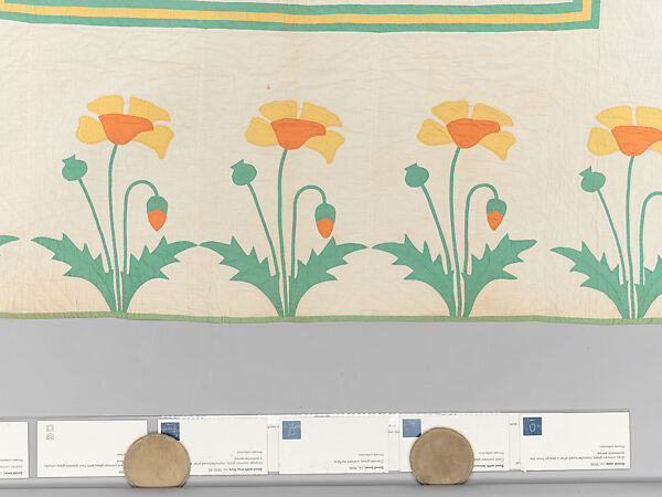 Quilt, appliqued, Cotton, American