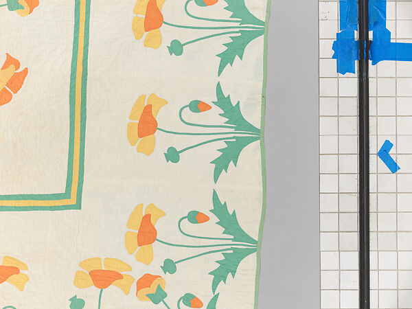 Quilt, appliqued, Cotton, American