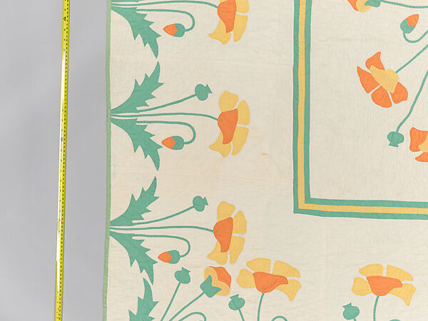 Quilt, appliqued, Cotton, American