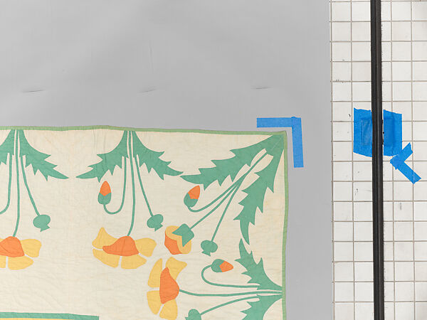 Quilt, appliqued, Cotton, American