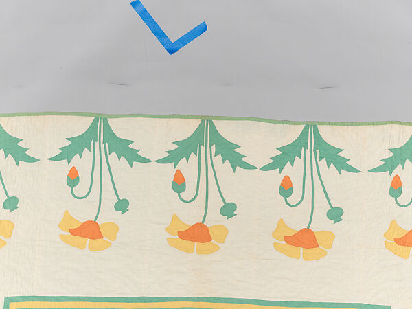 Quilt, appliqued, Cotton, American