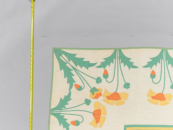 Quilt, appliqued, Cotton, American