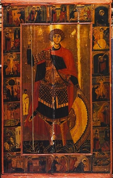 Vita Icon of Saint George with Scenes of His Passion and Miracles, Tempera and gold on wood, Byzantine (Egypt)