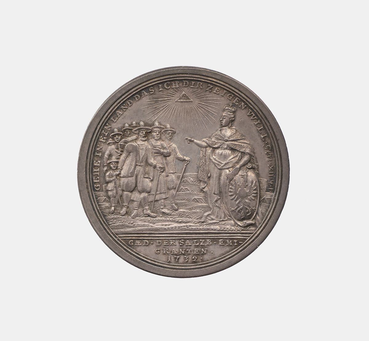 Frederich Wilhelm I / Arrival of the Salzurg emigrants in Prussia, Peter Paul Werner (German, Nuremberg, 1689–1771), Silver, German