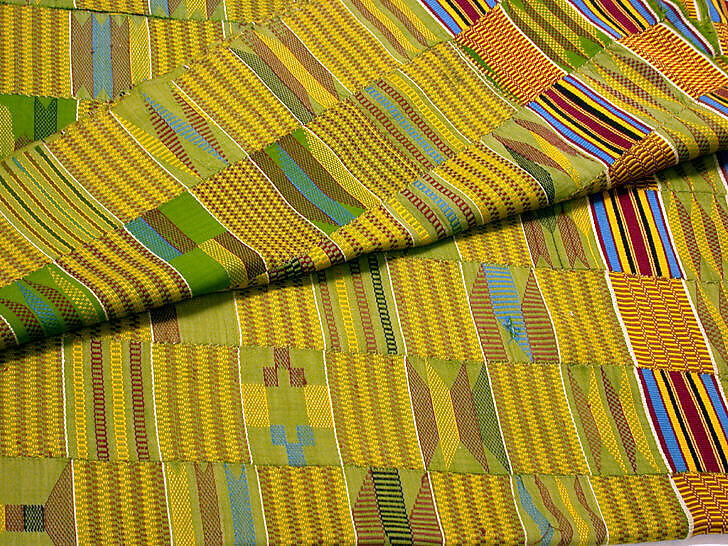 Kente Prestige Cloth, Cotton, silk, Asante peoples