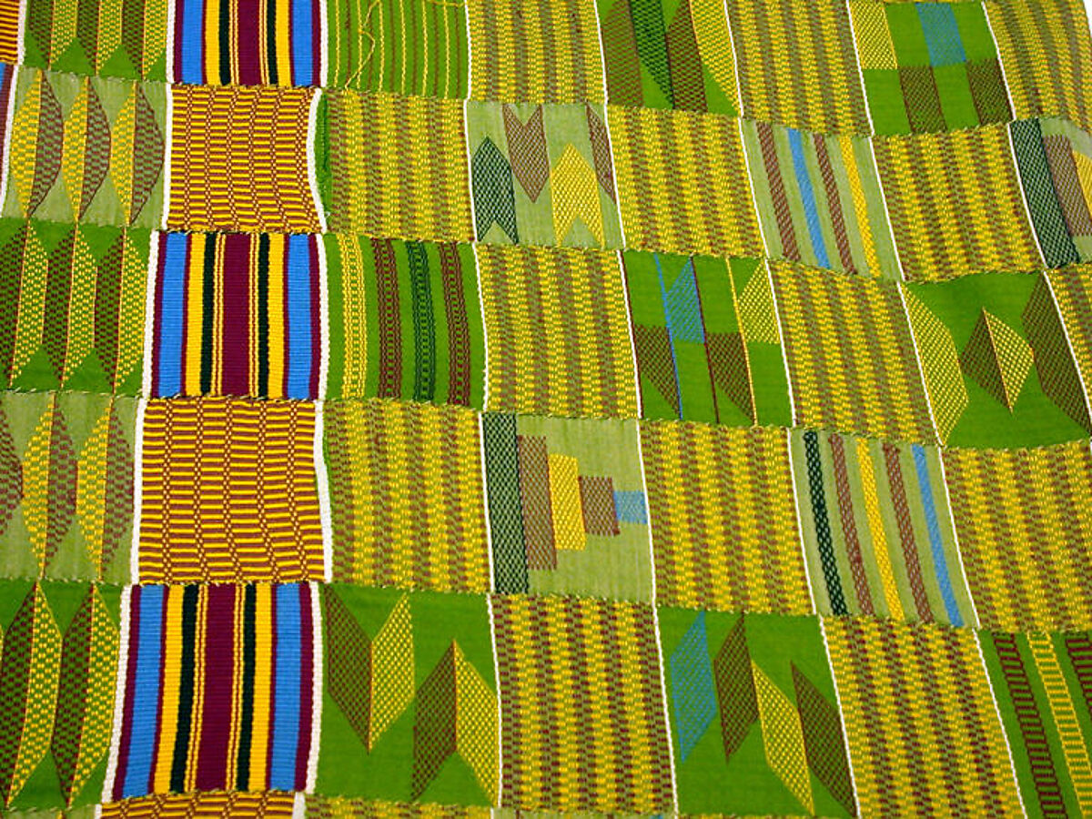 Kente Prestige Cloth, Cotton, silk, Asante peoples