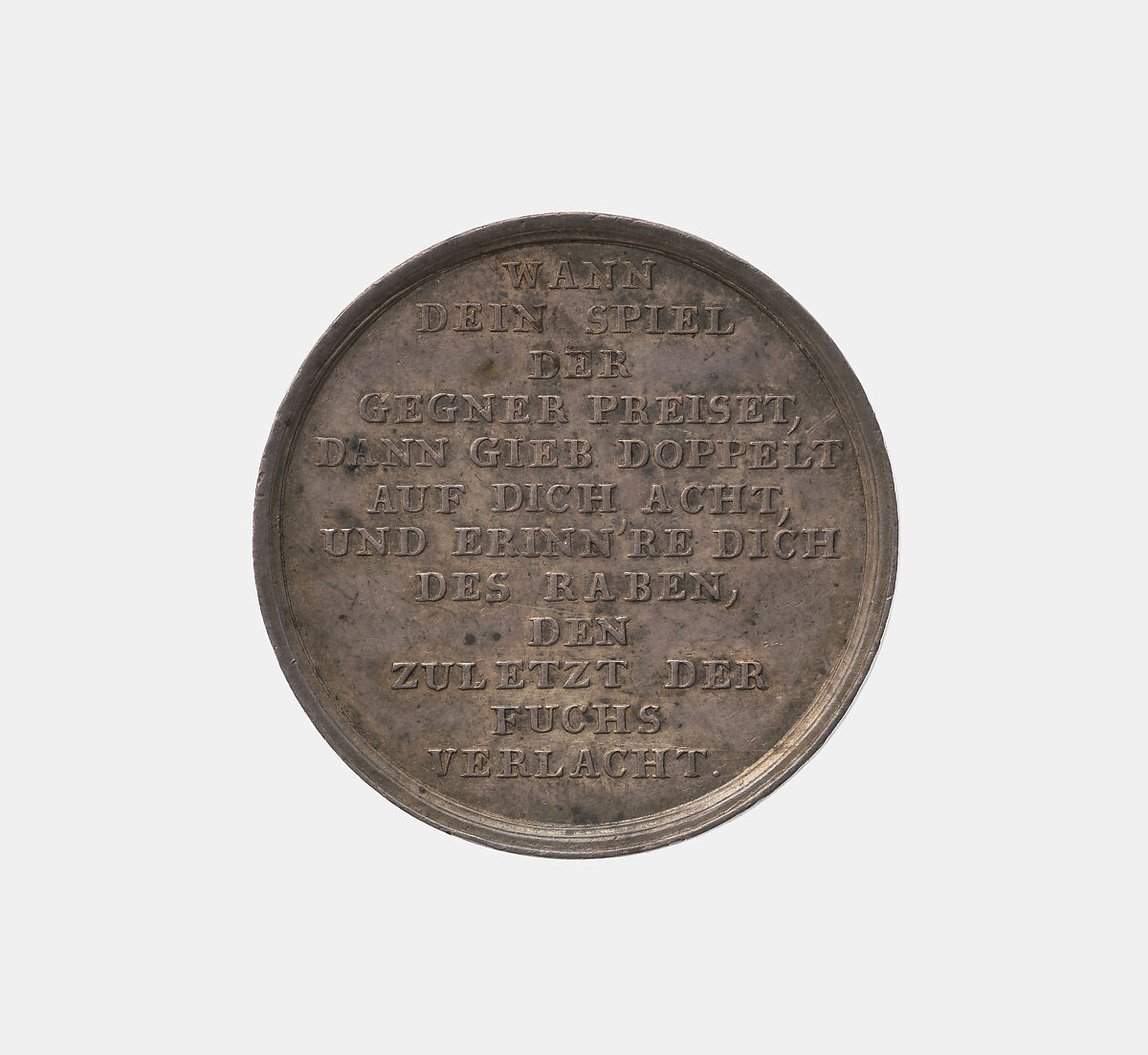 "Fox and Raven" after Aesop fable, Possibly Johann Jakob Lauer (German, 1788–1823), Silver, probably German